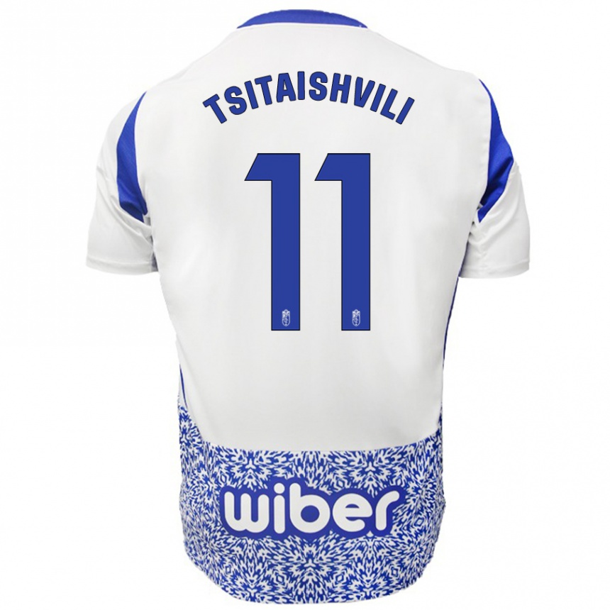 Vyrai Georgiy Tsitaishvili #11 Balta Mėlyna Išvykos Marškinėliai 2024/25 T-Shirt