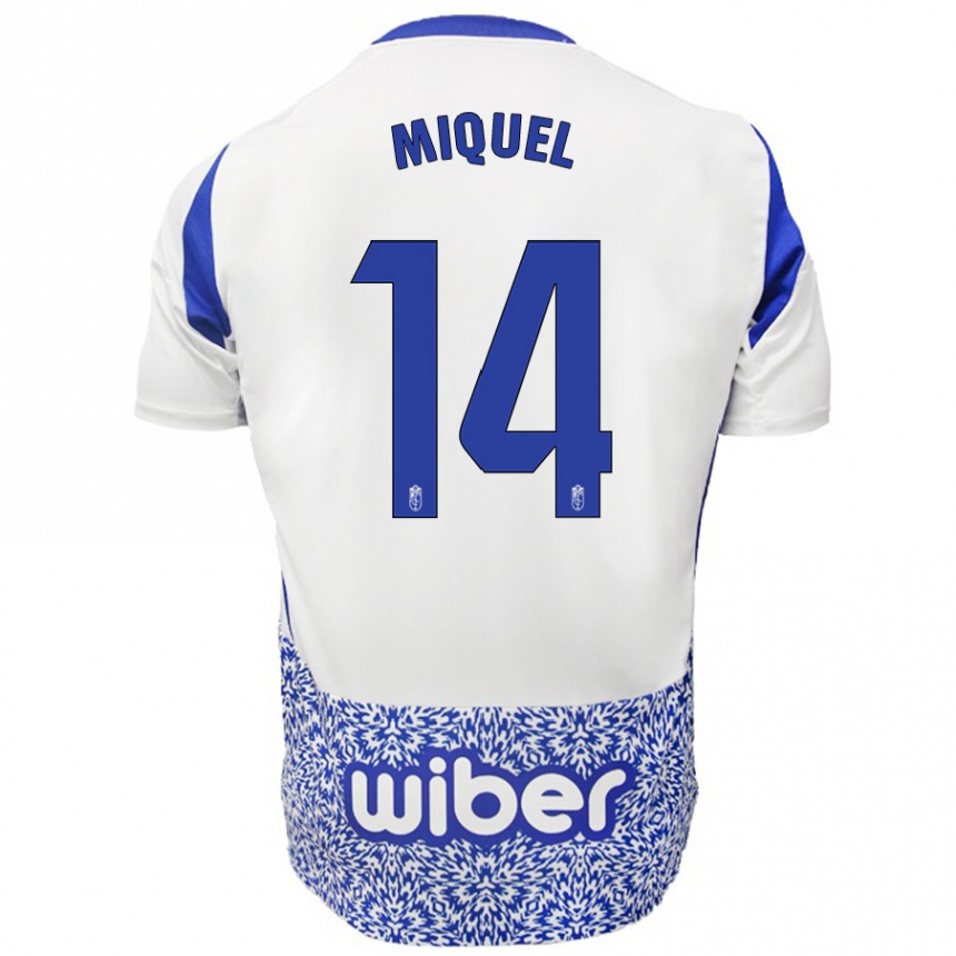 Vyrai Ignasi Miquel #14 Balta Mėlyna Išvykos Marškinėliai 2024/25 T-Shirt