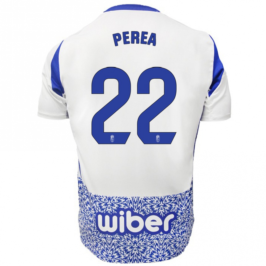 Vyrai Alberto Perea #22 Balta Mėlyna Išvykos Marškinėliai 2024/25 T-Shirt