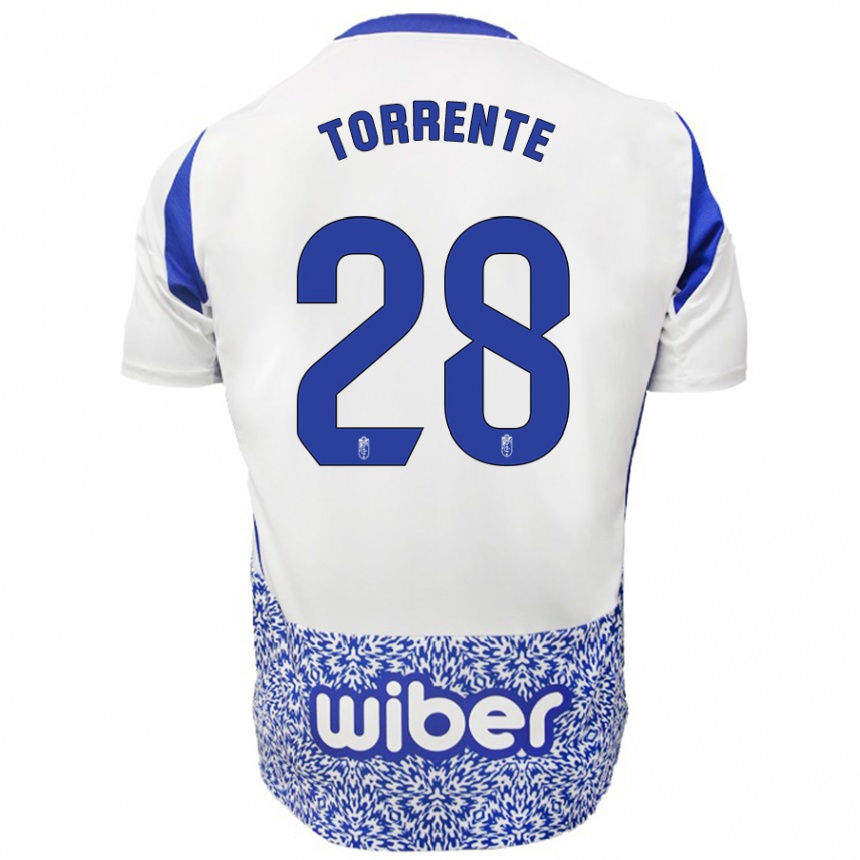 Vyrai Raúl Torrente #28 Balta Mėlyna Išvykos Marškinėliai 2024/25 T-Shirt