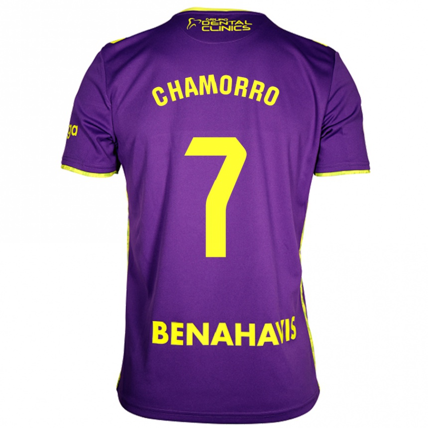 Vyrai Alexis Chamorro #7 Violetinė Geltona Išvykos Marškinėliai 2024/25 T-Shirt