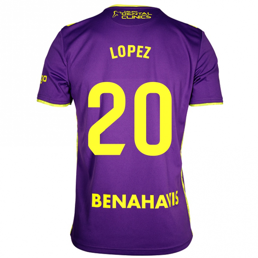 Vyrai Adri López #20 Violetinė Geltona Išvykos Marškinėliai 2024/25 T-Shirt