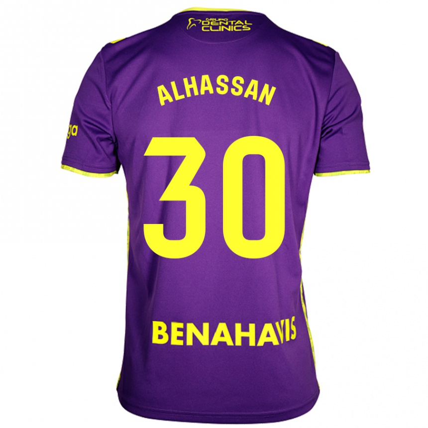 Vyrai Mubarak Alhassan #30 Violetinė Geltona Išvykos Marškinėliai 2024/25 T-Shirt