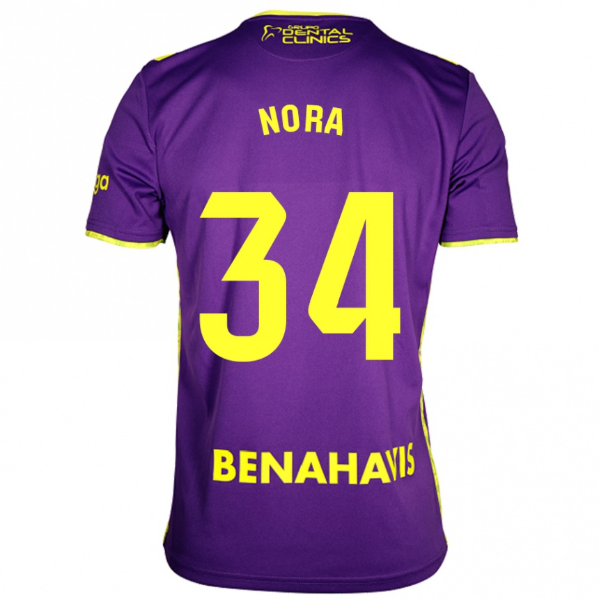 Vyrai Nora #34 Violetinė Geltona Išvykos Marškinėliai 2024/25 T-Shirt