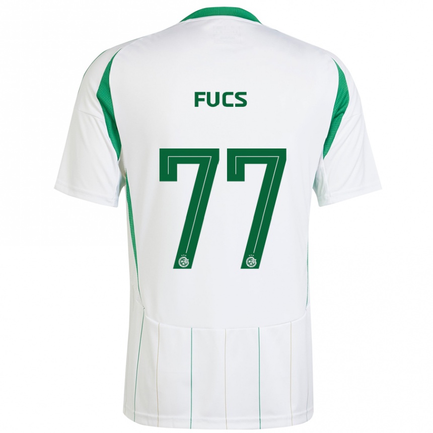 Vyrai Roee Fucs #77 Balta Žalia Išvykos Marškinėliai 2024/25 T-Shirt