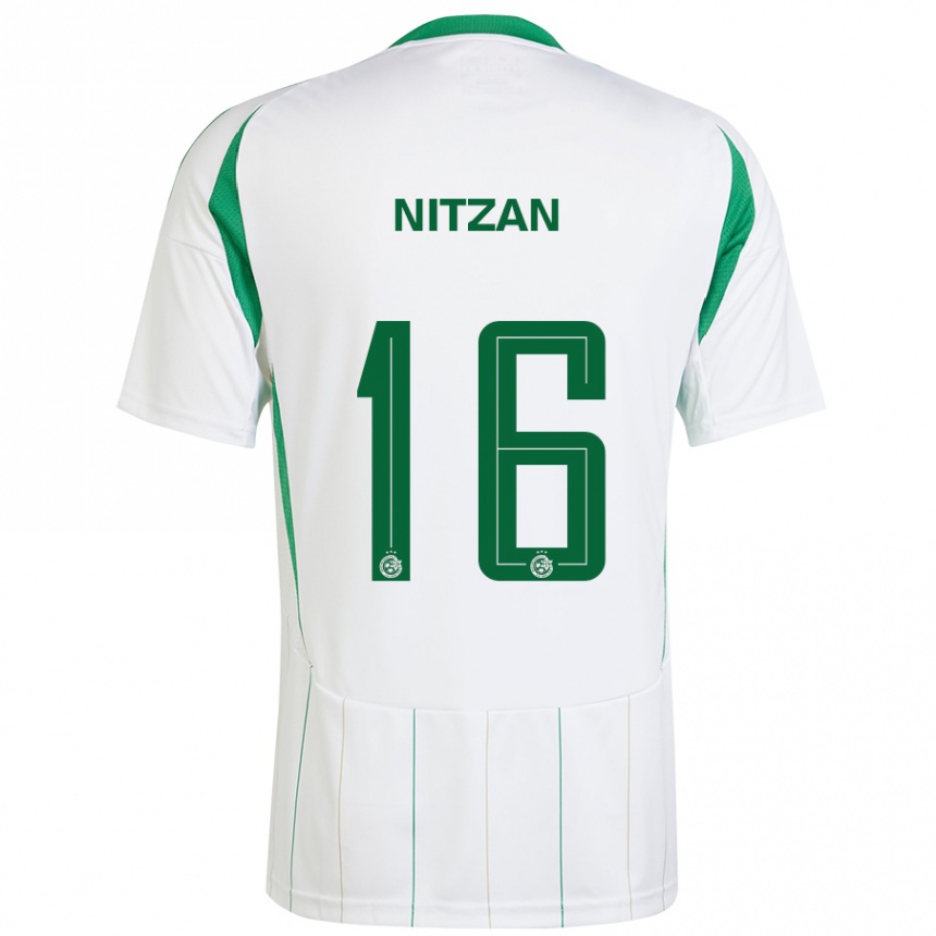 Vyrai Itamar Nitzan #16 Balta Žalia Išvykos Marškinėliai 2024/25 T-Shirt