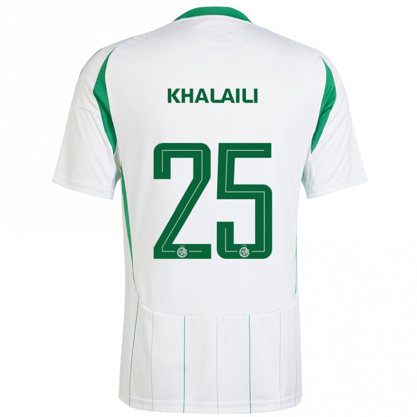 Vyrai Anan Khalaili #25 Balta Žalia Išvykos Marškinėliai 2024/25 T-Shirt