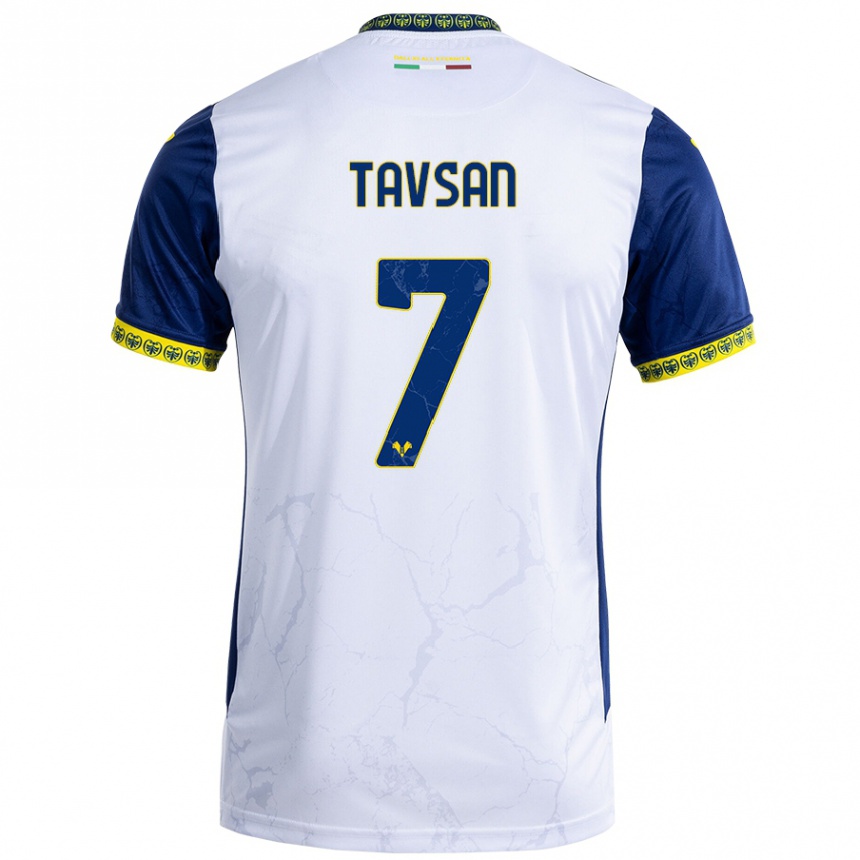 Vyrai Elayis Tavsan #7 Balta Mėlyna Išvykos Marškinėliai 2024/25 T-Shirt