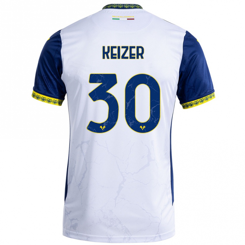 Vyrai Fanny Keizer #30 Balta Mėlyna Išvykos Marškinėliai 2024/25 T-Shirt