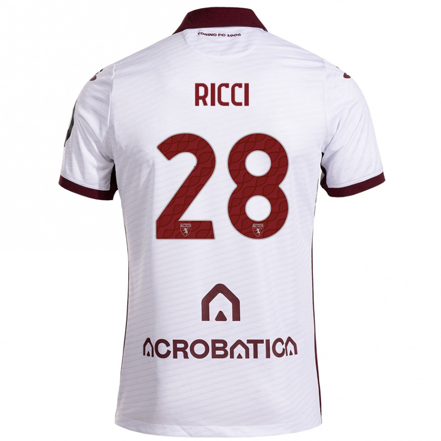 Vyrai Samuele Ricci #28 Balta Kaštoninė Išvykos Marškinėliai 2024/25 T-Shirt