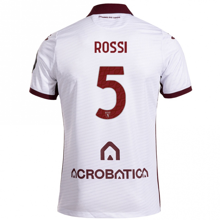 Vyrai Simone Rossi #5 Balta Kaštoninė Išvykos Marškinėliai 2024/25 T-Shirt