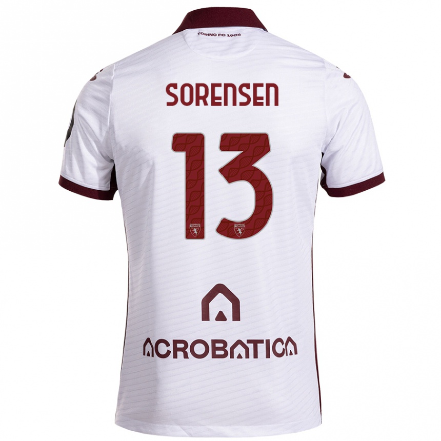 Vyrai Ben Sørensen #13 Balta Kaštoninė Išvykos Marškinėliai 2024/25 T-Shirt