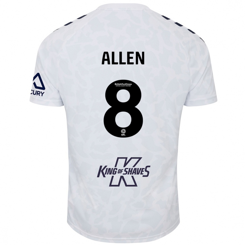 Vyrai Jamie Allen #8 Baltas Išvykos Marškinėliai 2024/25 T-Shirt