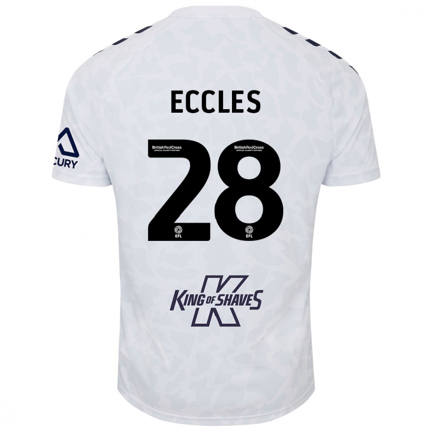 Vyrai Josh Eccles #28 Baltas Išvykos Marškinėliai 2024/25 T-Shirt