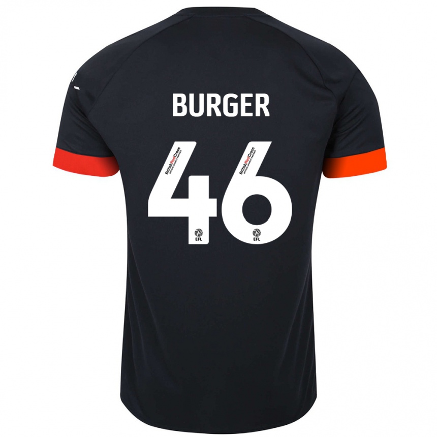 Vyrai Jake Burger #46 Juoda Oranžinė Išvykos Marškinėliai 2024/25 T-Shirt