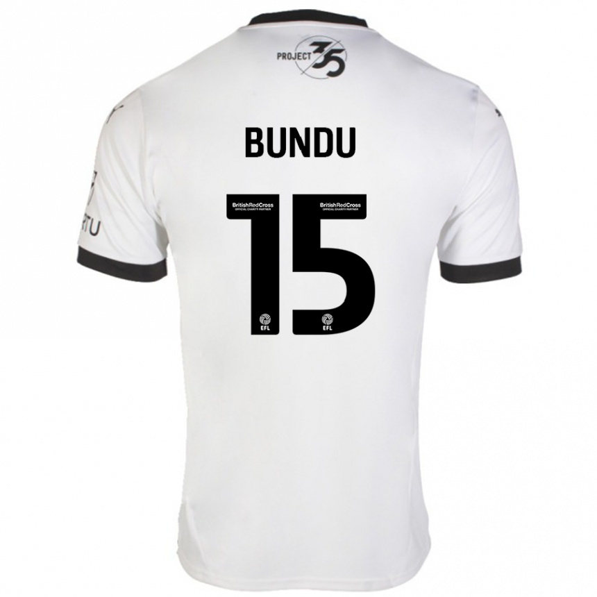 Vyrai Mustapha Bundu #15 Balta Juoda Išvykos Marškinėliai 2024/25 T-Shirt