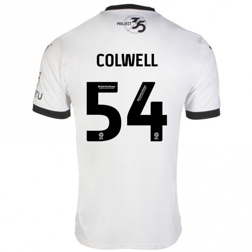 Vyrai Lewis Colwell #54 Balta Juoda Išvykos Marškinėliai 2024/25 T-Shirt