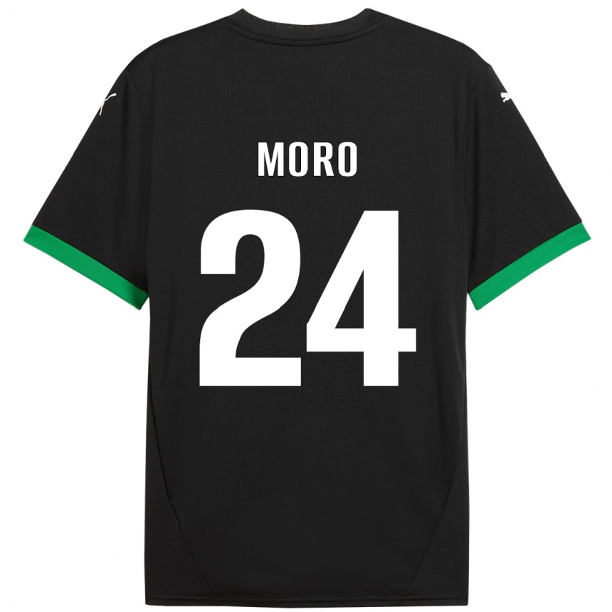 Moteriškas Luca Moro #24 Juoda Tamsiai Žalia Namų Marškinėliai 2024/25 T-Shirt