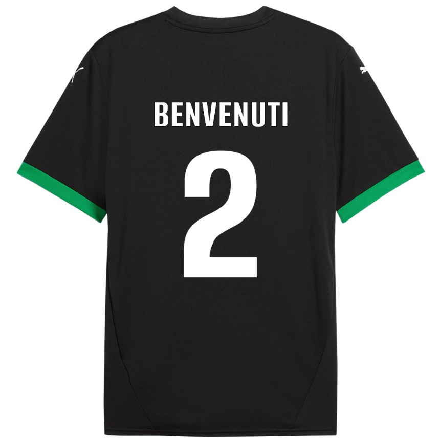 Moteriškas Giacomo Benvenuti #2 Juoda Tamsiai Žalia Namų Marškinėliai 2024/25 T-Shirt