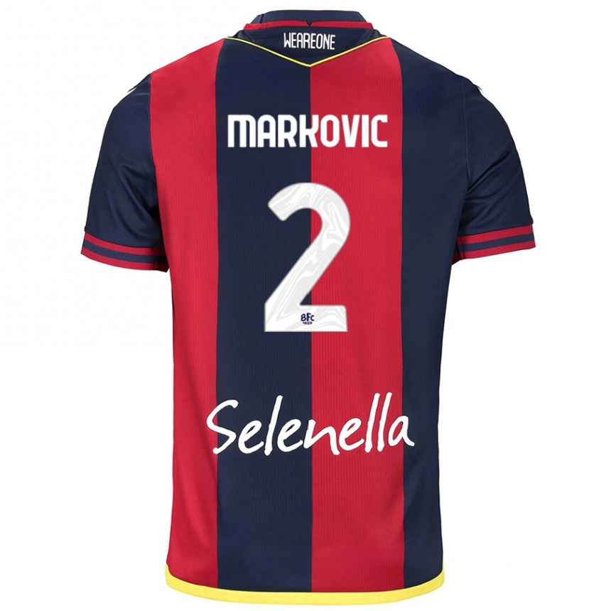 Moteriškas Petar Markovic #2 Raudona Karališkoji Mėlyna Namų Marškinėliai 2024/25 T-Shirt