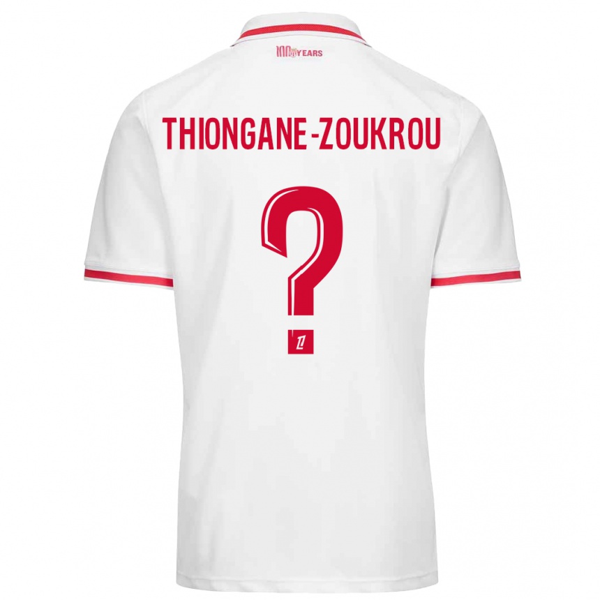 Moteriškas Ackah-Tidiane Thiongane-Zoukrou #0 Balta Raudona Namų Marškinėliai 2024/25 T-Shirt