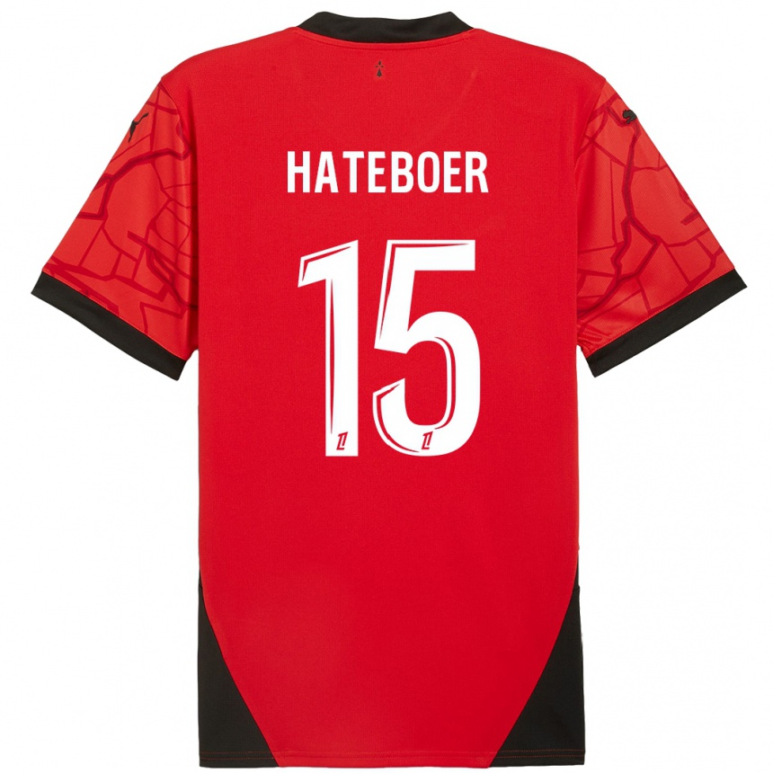 Moteriškas Hans Hateboer #15 Raudona Juoda Namų Marškinėliai 2024/25 T-Shirt