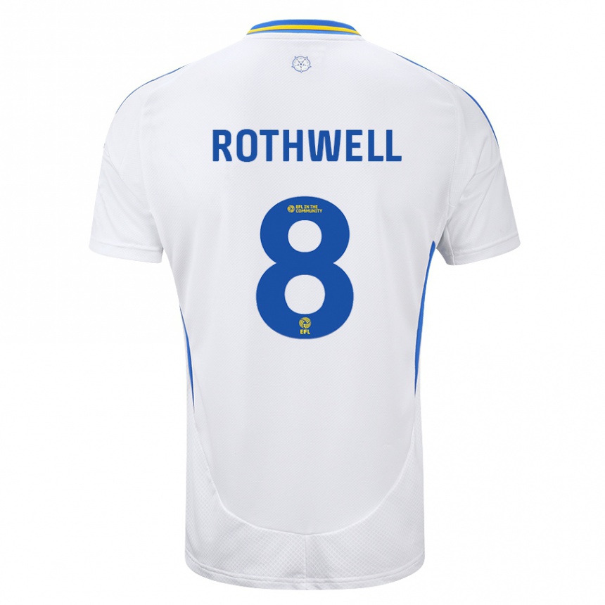 Moteriškas Joe Rothwell #8 Balta Mėlyna Namų Marškinėliai 2024/25 T-Shirt