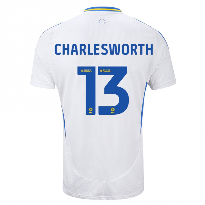 Moteriškas Millie Robshaw-Charlesworth #13 Balta Mėlyna Namų Marškinėliai 2024/25 T-Shirt