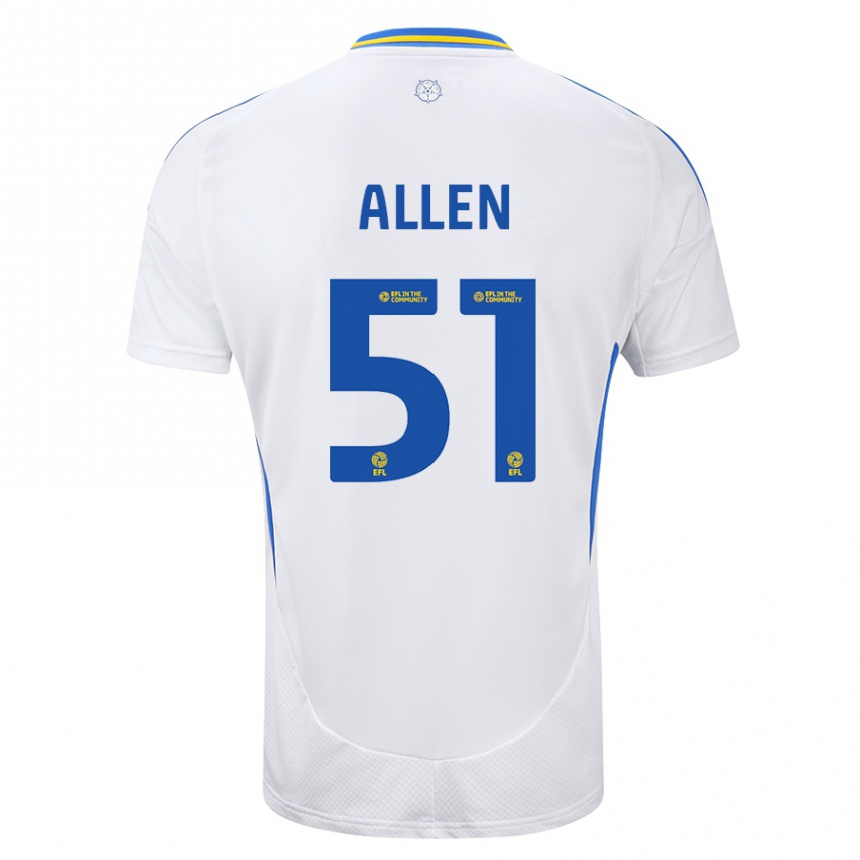 Moteriškas Charlie Allen #51 Balta Mėlyna Namų Marškinėliai 2024/25 T-Shirt