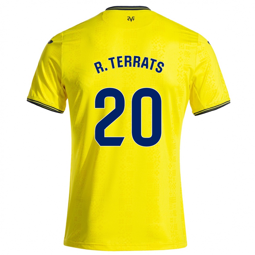 Moteriškas Ramón Terrats #20 Geltona Juoda Namų Marškinėliai 2024/25 T-Shirt