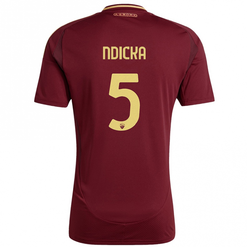 Moteriškas Evan Ndicka #5 Raudonas Rudas Auksas Namų Marškinėliai 2024/25 T-Shirt