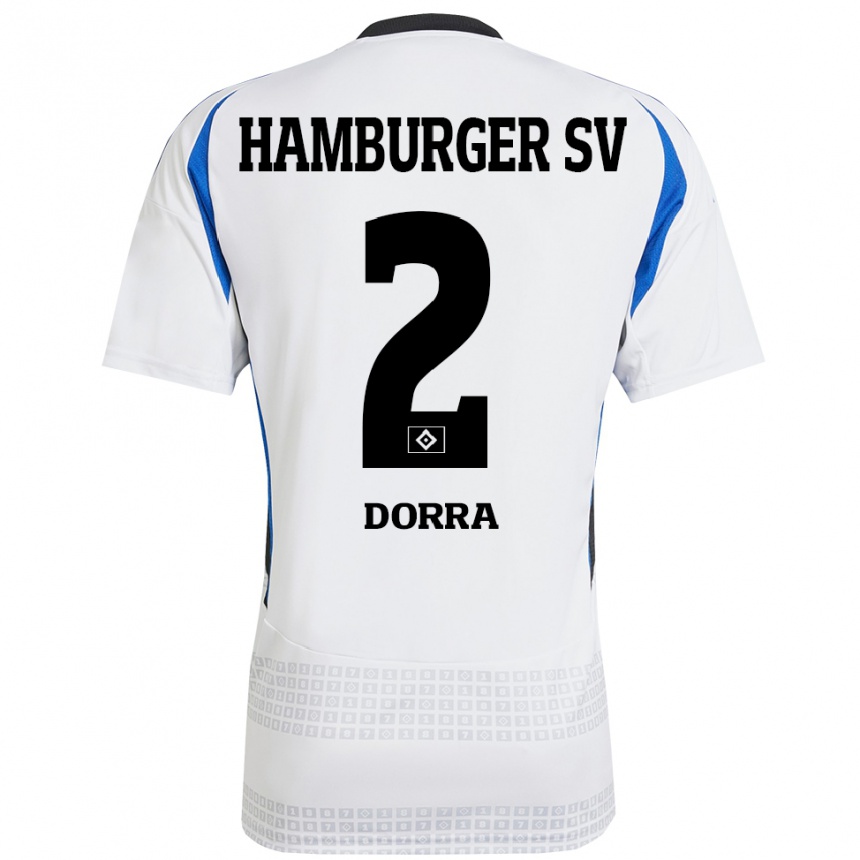 Moteriškas Raphael Dorra #2 Balta Mėlyna Namų Marškinėliai 2024/25 T-Shirt