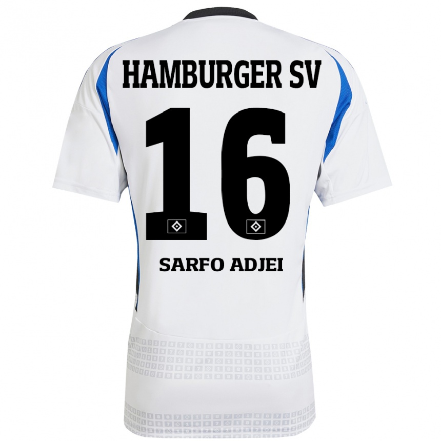 Moteriškas Maximilian Sarfo-Adjei #16 Balta Mėlyna Namų Marškinėliai 2024/25 T-Shirt