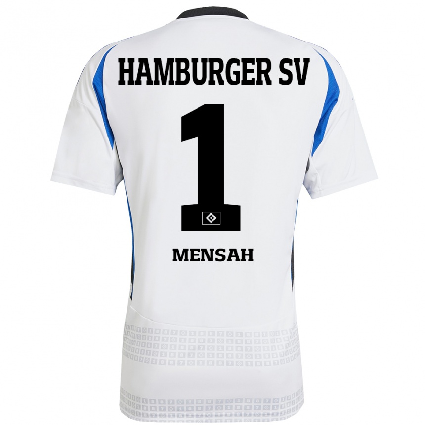 Moteriškas Steven Mensah #1 Balta Mėlyna Namų Marškinėliai 2024/25 T-Shirt