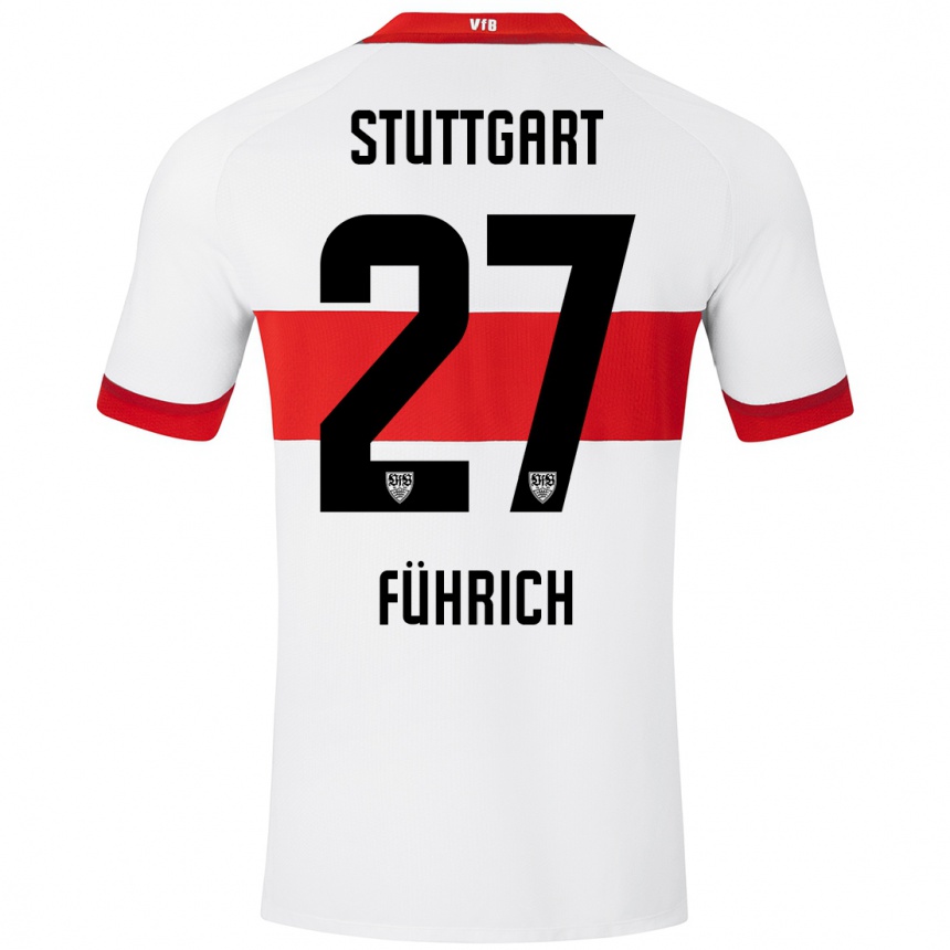 Moteriškas Chris Führich #27 Balta Raudona Namų Marškinėliai 2024/25 T-Shirt