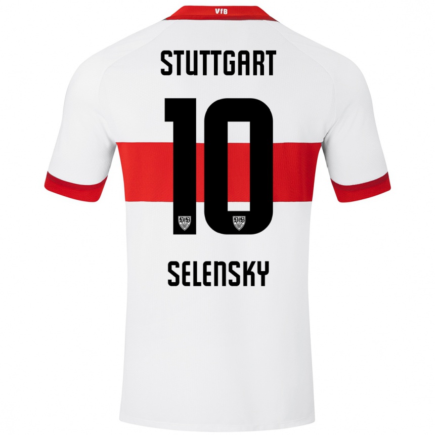 Moteriškas Anja Selensky #10 Balta Raudona Namų Marškinėliai 2024/25 T-Shirt