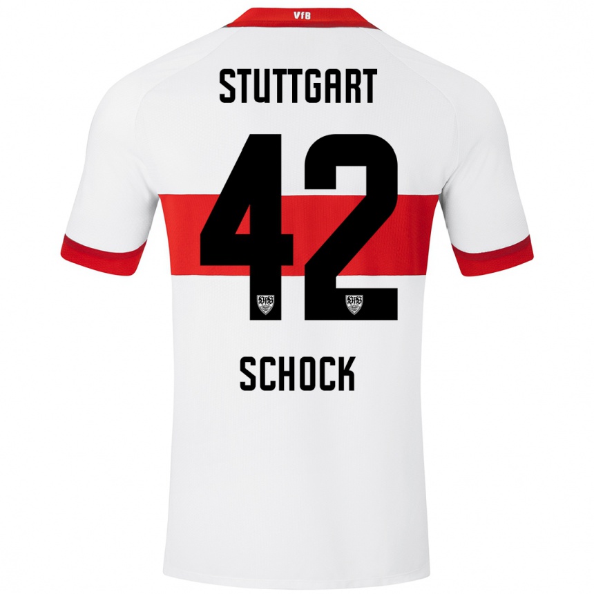 Moteriškas Florian Schock #42 Balta Raudona Namų Marškinėliai 2024/25 T-Shirt