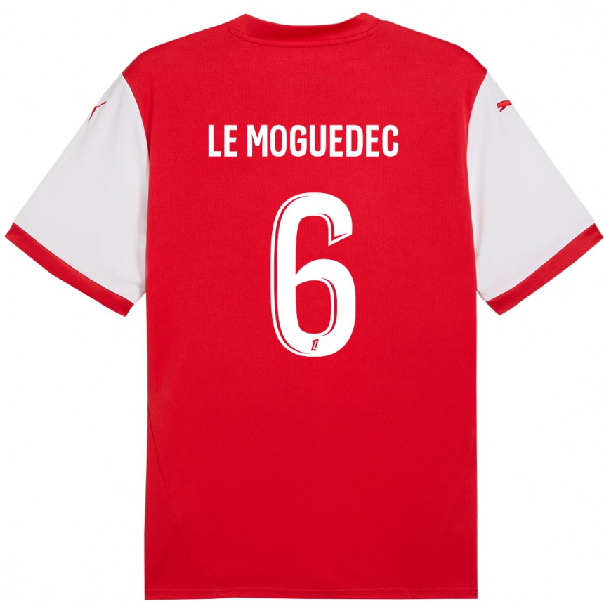 Moteriškas Anaële Le Moguédec #6 Raudona Balta Namų Marškinėliai 2024/25 T-Shirt