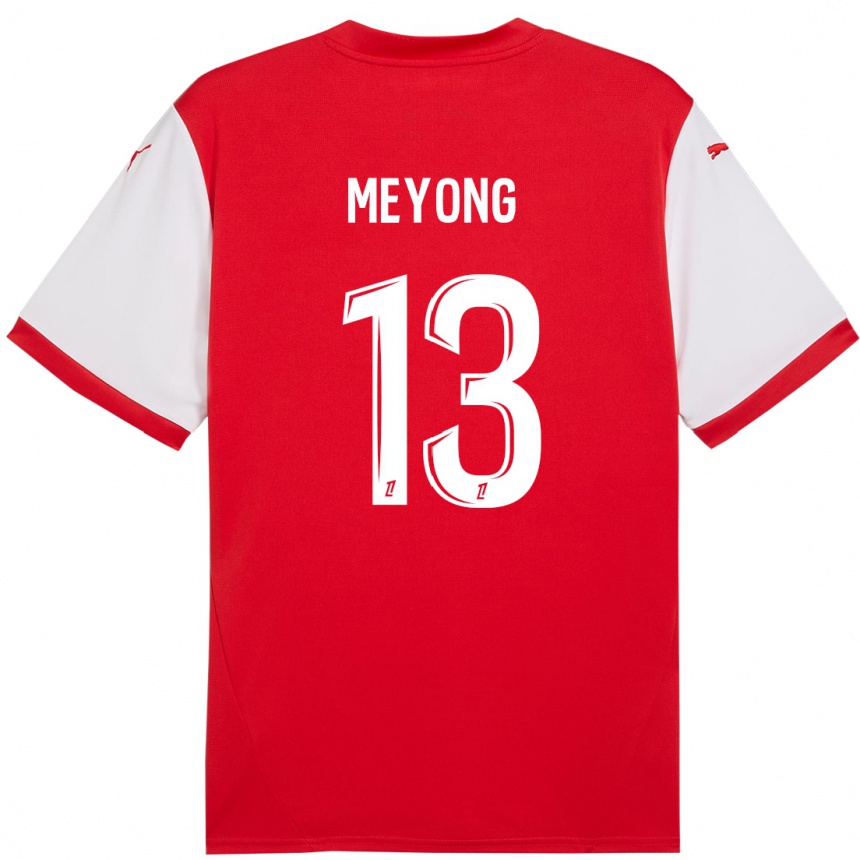 Moteriškas Charlène Meyong #13 Raudona Balta Namų Marškinėliai 2024/25 T-Shirt