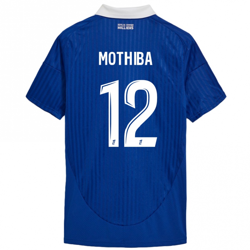 Moteriškas Lebo Mothiba #12 Mėlyna Balta Namų Marškinėliai 2024/25 T-Shirt