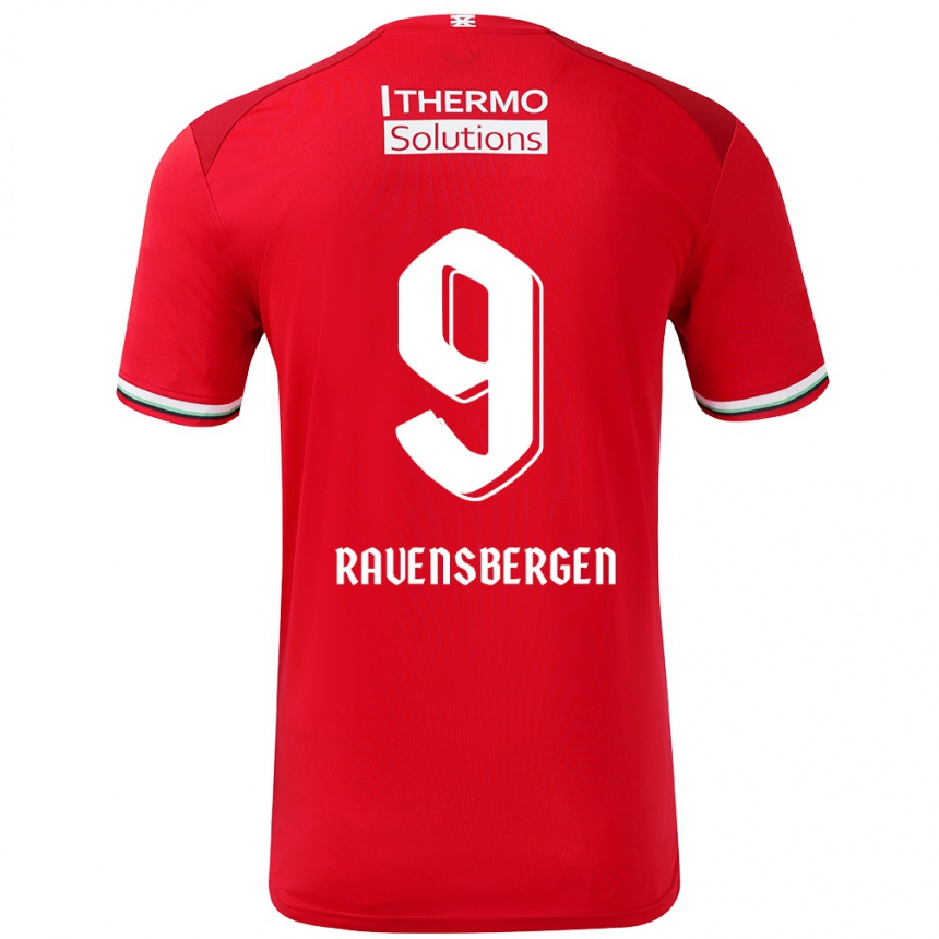 Moteriškas Jaimy Ravensbergen #9 Raudona Balta Namų Marškinėliai 2024/25 T-Shirt