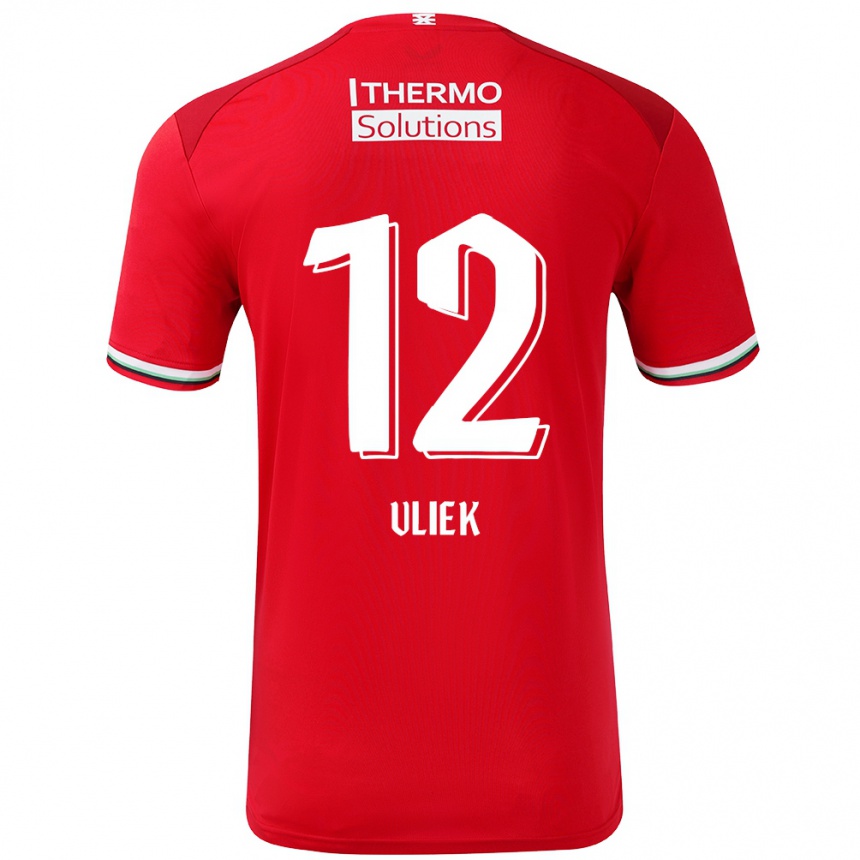 Moteriškas Leonie Vliek #12 Raudona Balta Namų Marškinėliai 2024/25 T-Shirt