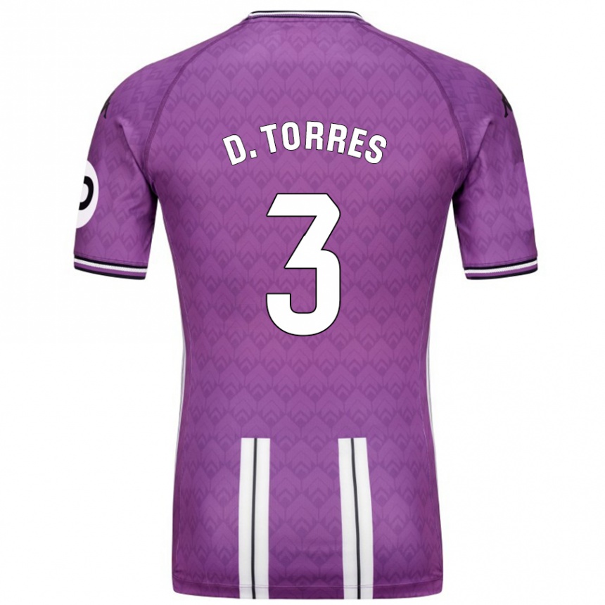 Moteriškas David Torres #3 Violetinė Balta Namų Marškinėliai 2024/25 T-Shirt