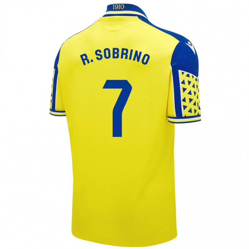 Moteriškas Rubén Sobrino #7 Geltona Mėlyna Namų Marškinėliai 2024/25 T-Shirt