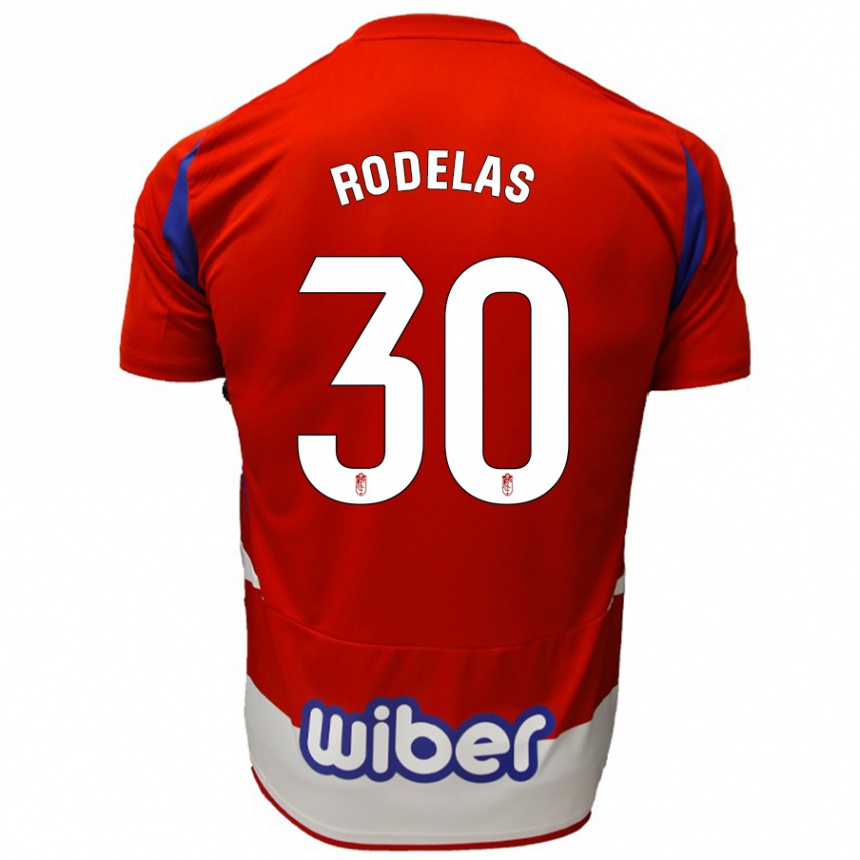 Moteriškas Sergio Rodelas #30 Raudona Balta Mėlyna Namų Marškinėliai 2024/25 T-Shirt