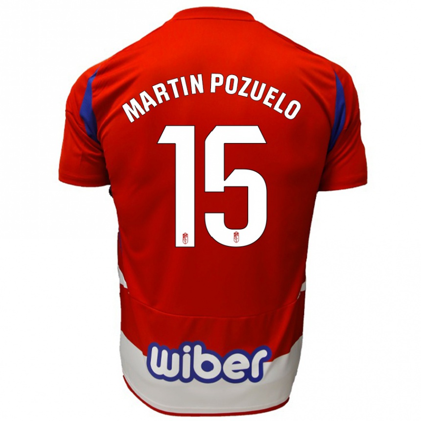 Moteriškas Esther Martin-Pozuelo #15 Raudona Balta Mėlyna Namų Marškinėliai 2024/25 T-Shirt