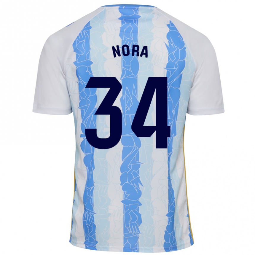 Moteriškas Nora #34 Balta Mėlyna Namų Marškinėliai 2024/25 T-Shirt