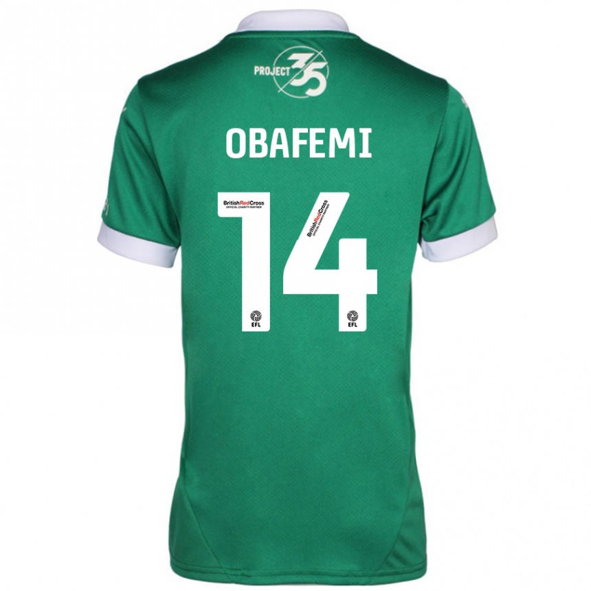 Moteriškas Michael Obafemi #14 Žalia Balta Namų Marškinėliai 2024/25 T-Shirt