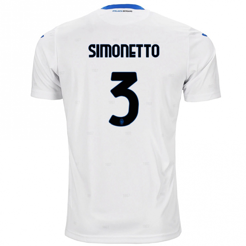 Moteriškas Federico Simonetto #3 Baltas Išvykos Marškinėliai 2024/25 T-Shirt