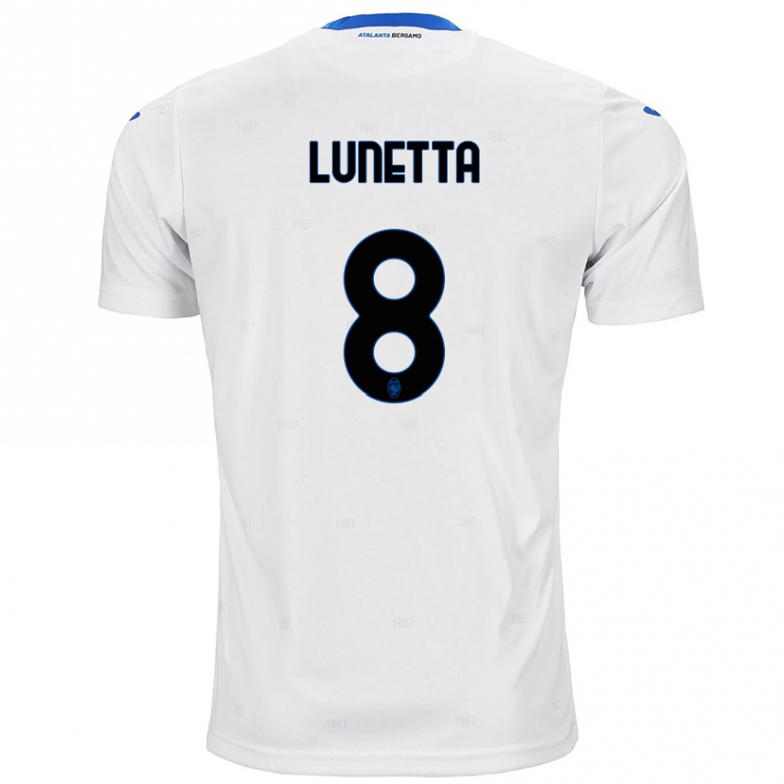 Moteriškas Gabriel Lunetta #8 Baltas Išvykos Marškinėliai 2024/25 T-Shirt